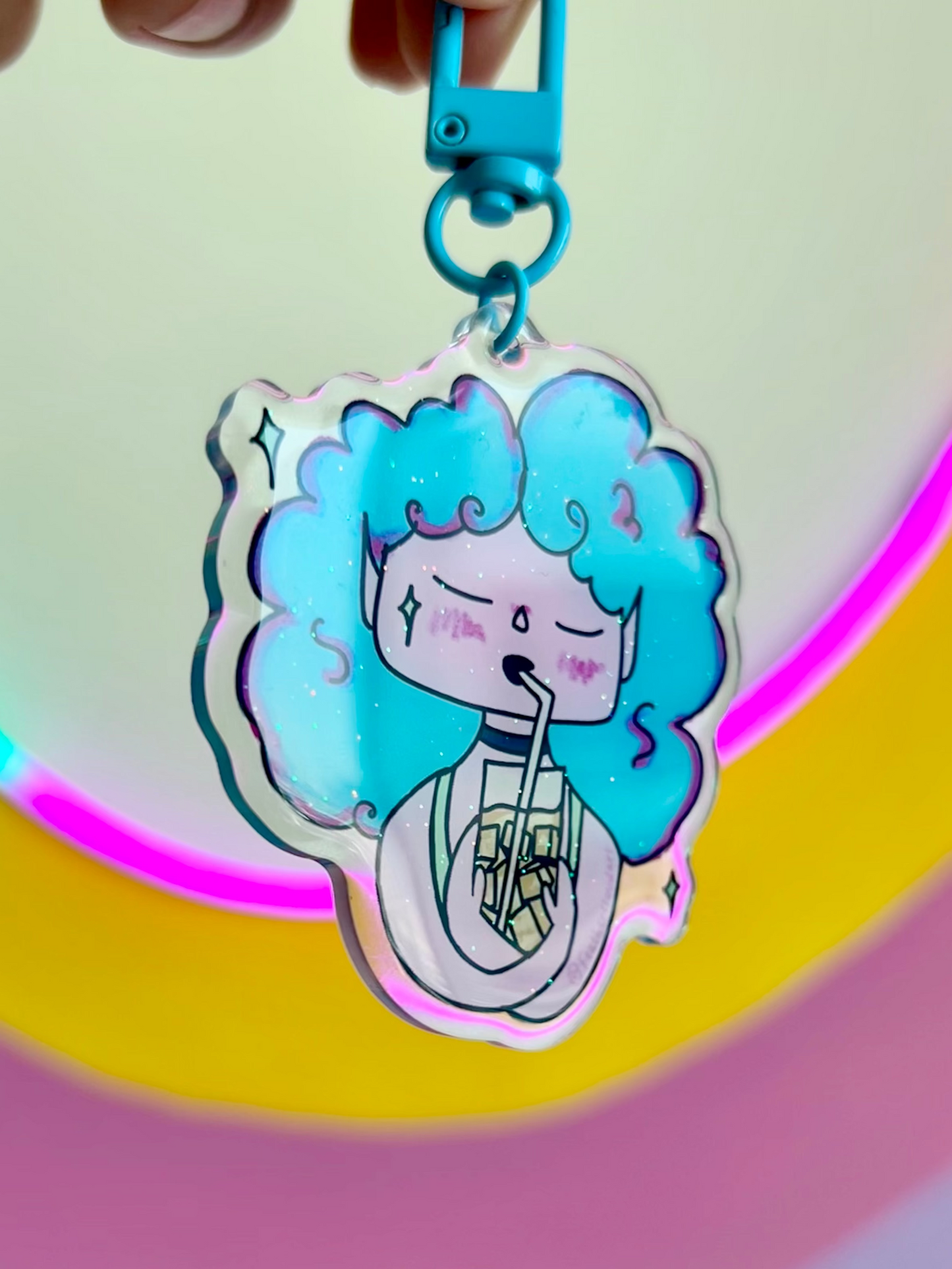 Lemonpie Iced Coffee Acrylic Keychain