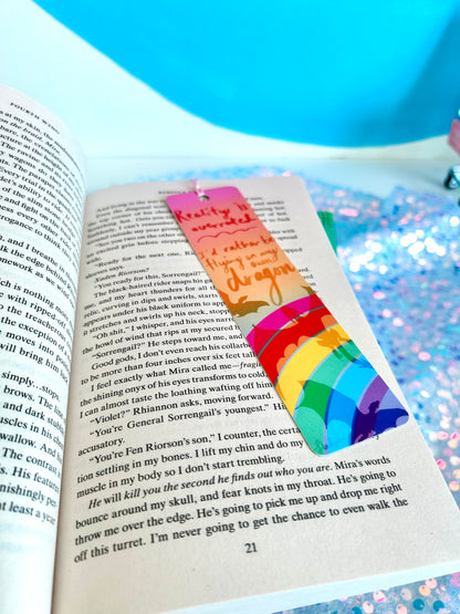 'I'd Rather Be Flying On My Dragon' Colorful Bookmark
