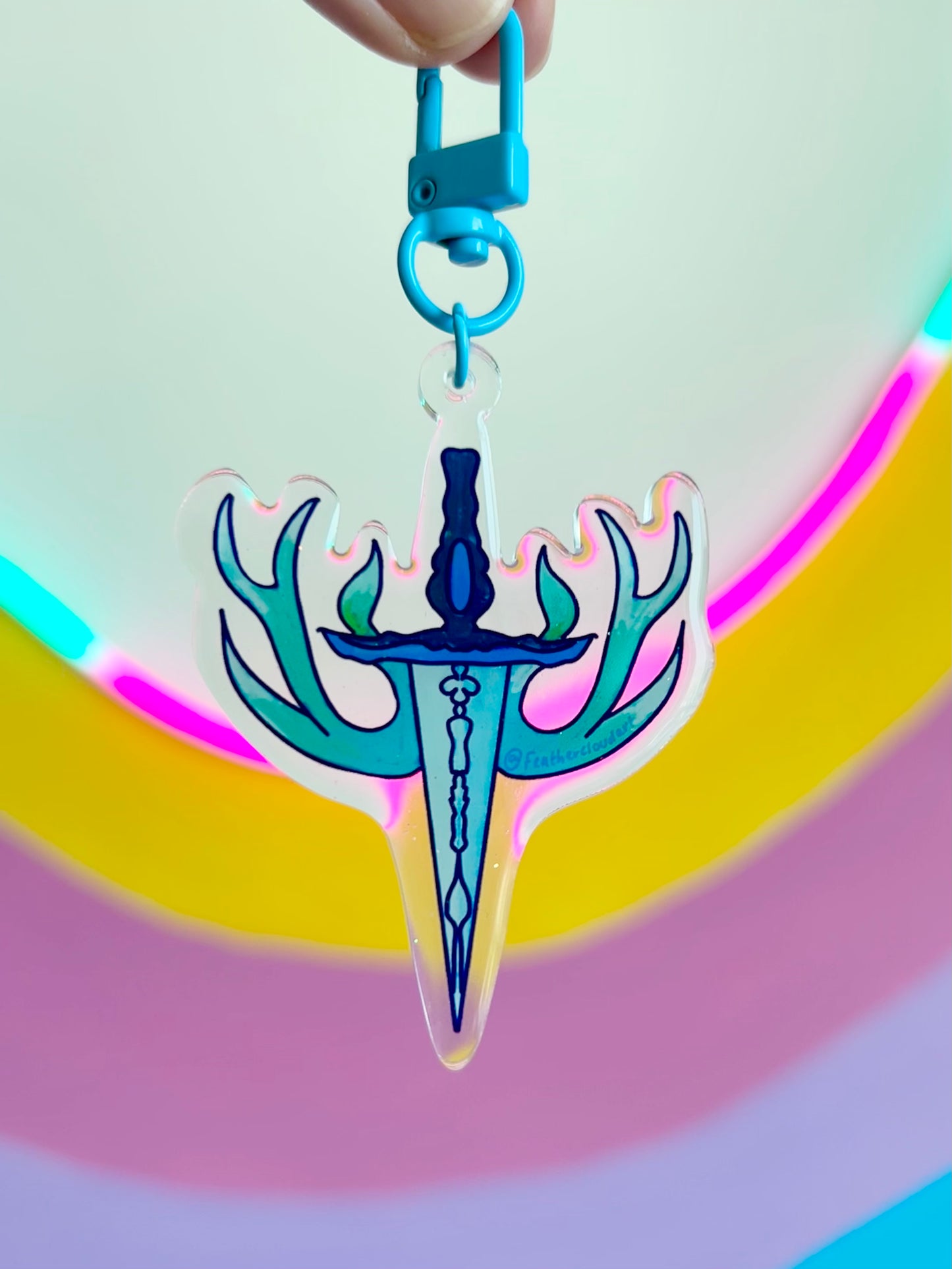 Dagger and antlers Fantasy Acrylic Keychain