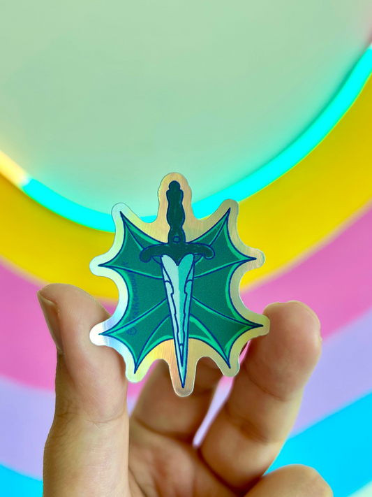 Dagger & wings Holographic Sticker