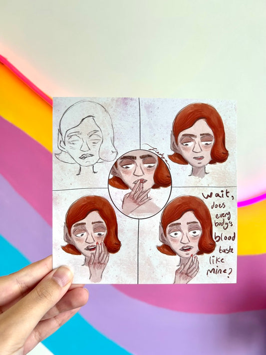 Blood Taste Comic Square Print