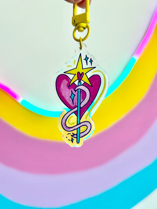 Magic Wand Fantasy Acrylic Keychain