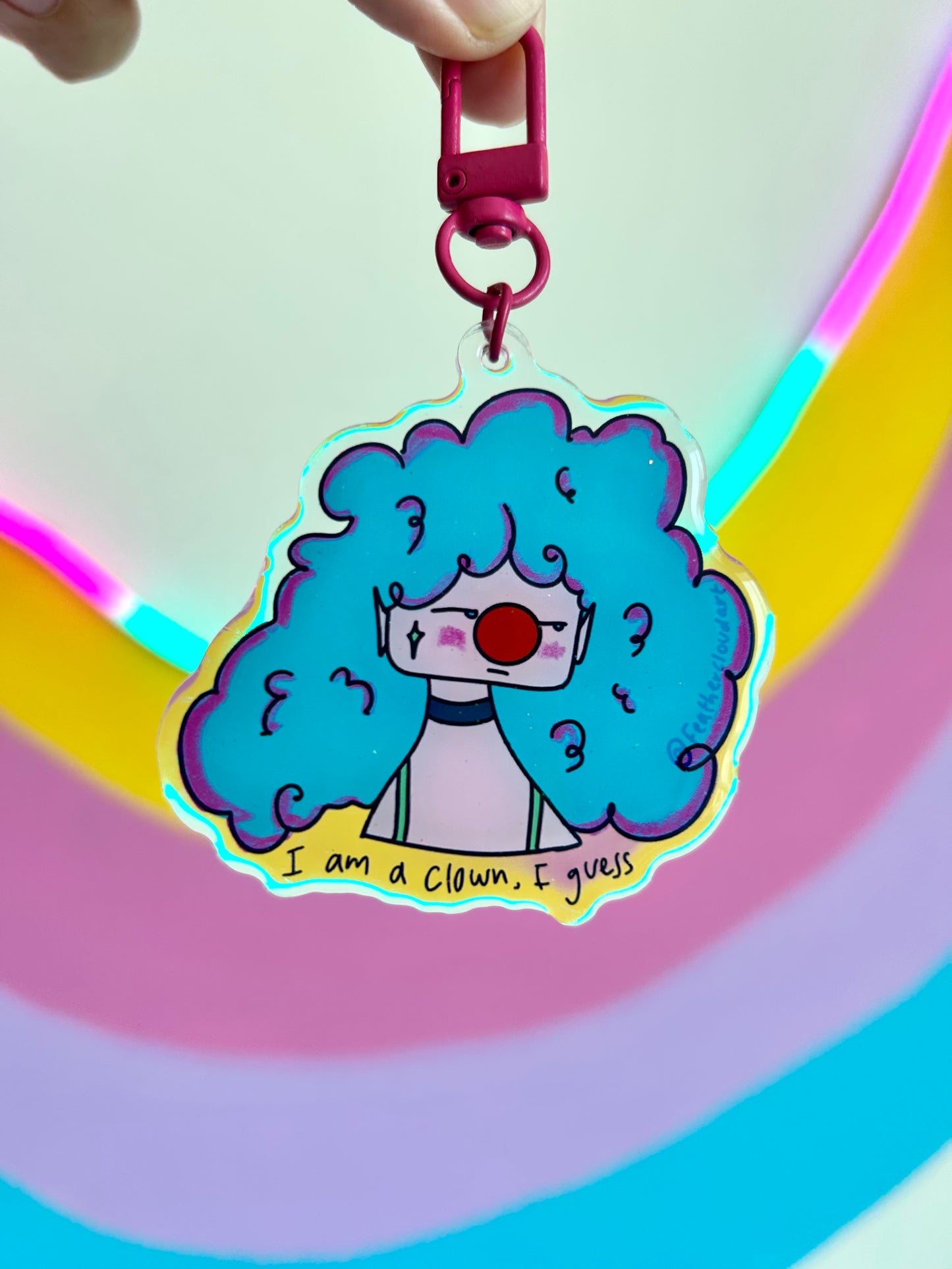 Lemonpie is a clown, she guesses Acrylic Keychain