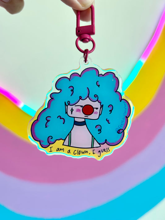 Lemonpie is a clown, she guesses Acrylic Keychain