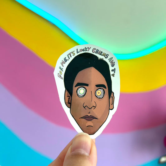 Abed 'For me, it's lucky charms and TV' Sticker