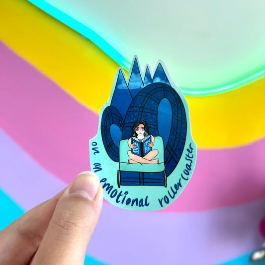 Reading on an emotional Roller Coaster Sticker