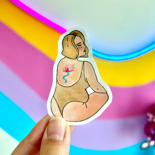 Girl with the Flower Tattoo Sticker