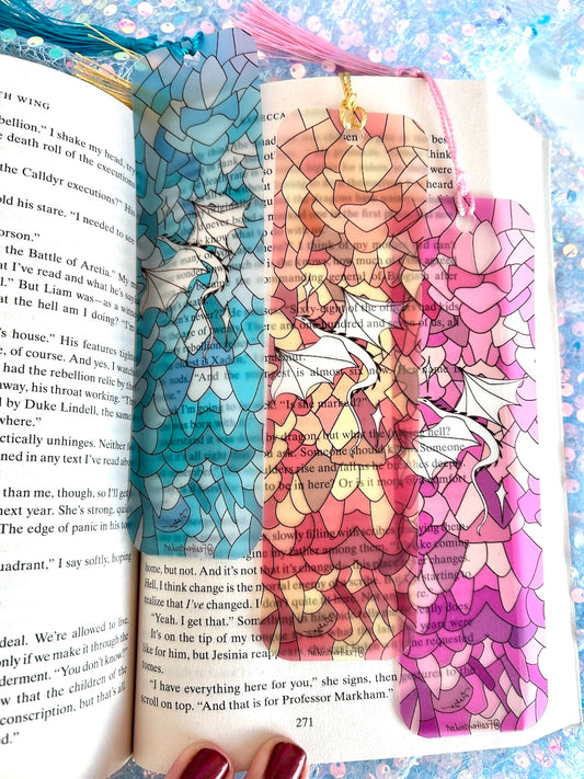 'Dragon scale' Transparent Matte Bookmarks