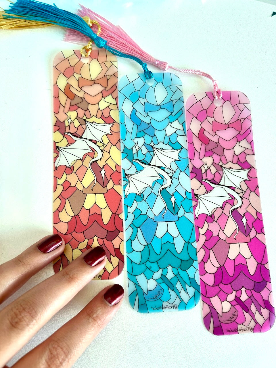 'Dragon scale' Transparent Matte Bookmarks