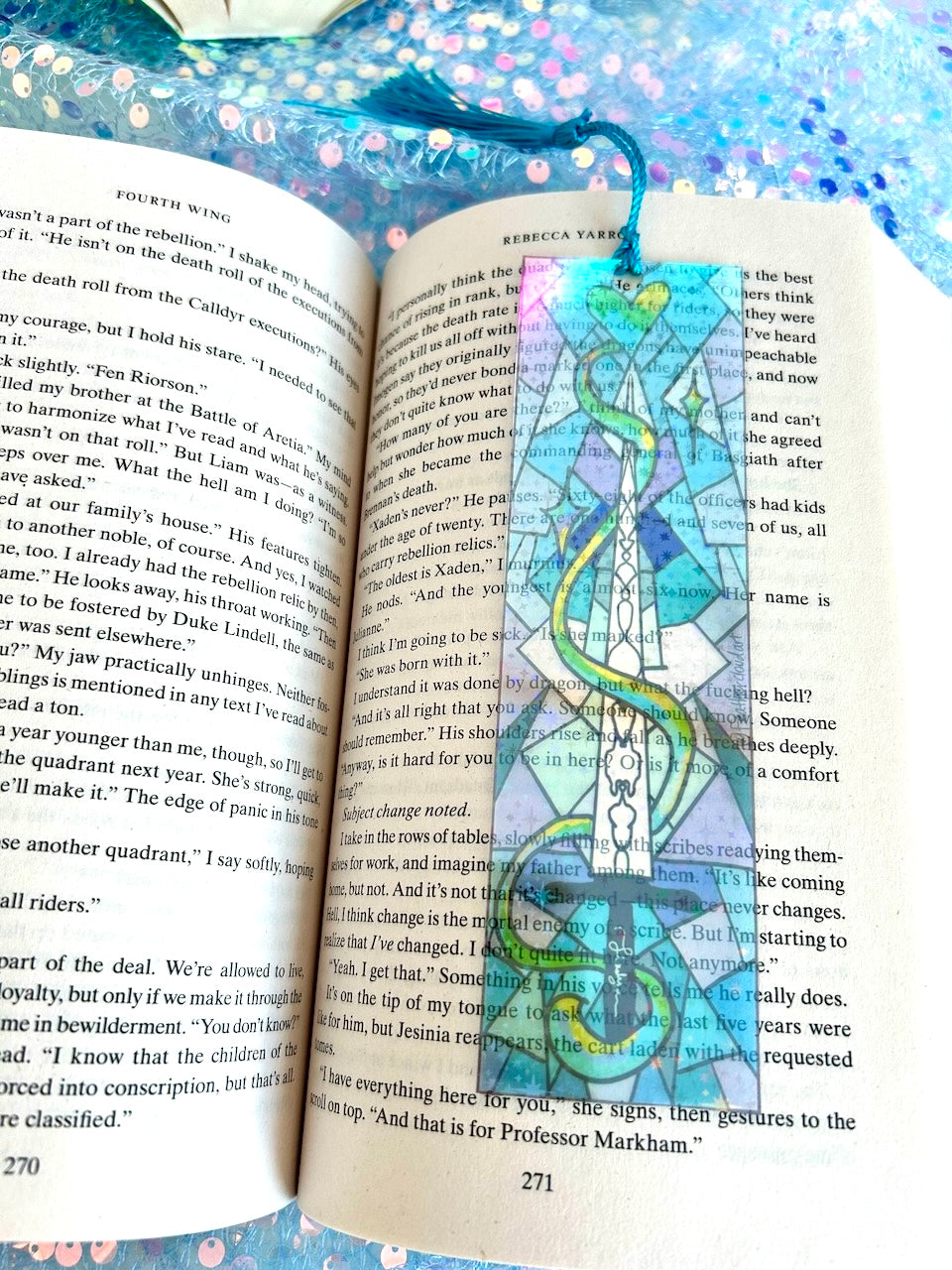 'The Sword' Transparent sparkly holographic Bookmarks