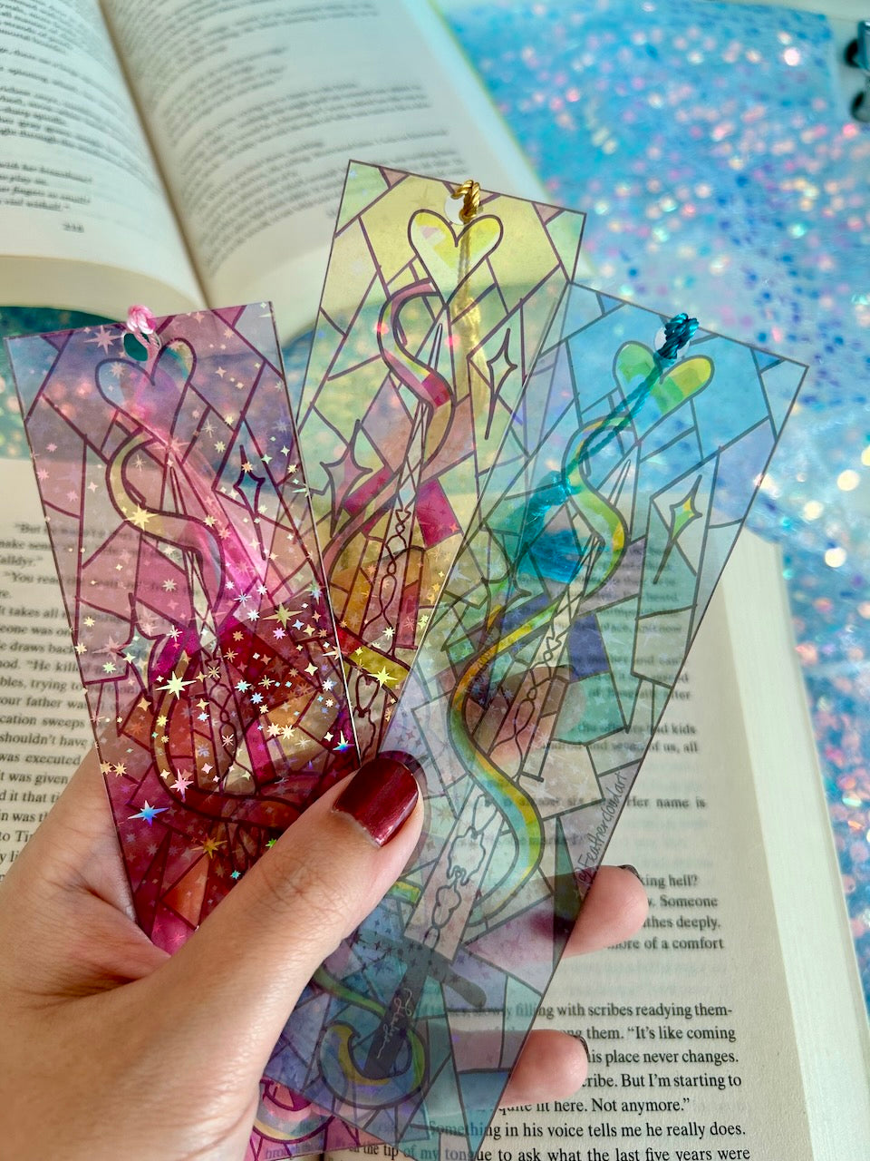 'The Sword' Transparent sparkly holographic Bookmarks