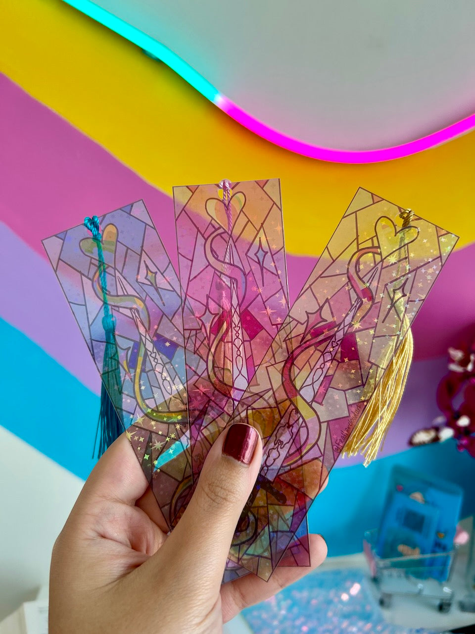 'The Sword' Transparent sparkly holographic Bookmarks
