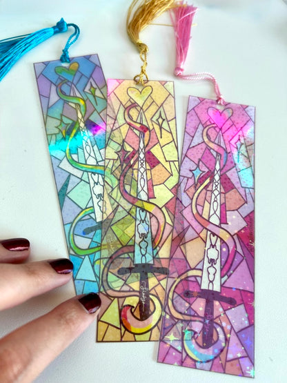 'The Sword' Transparent sparkly holographic Bookmarks