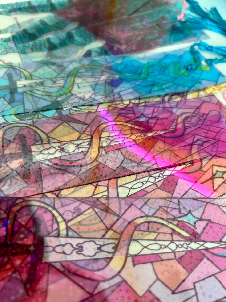 'The Sword' Transparent sparkly holographic Bookmarks