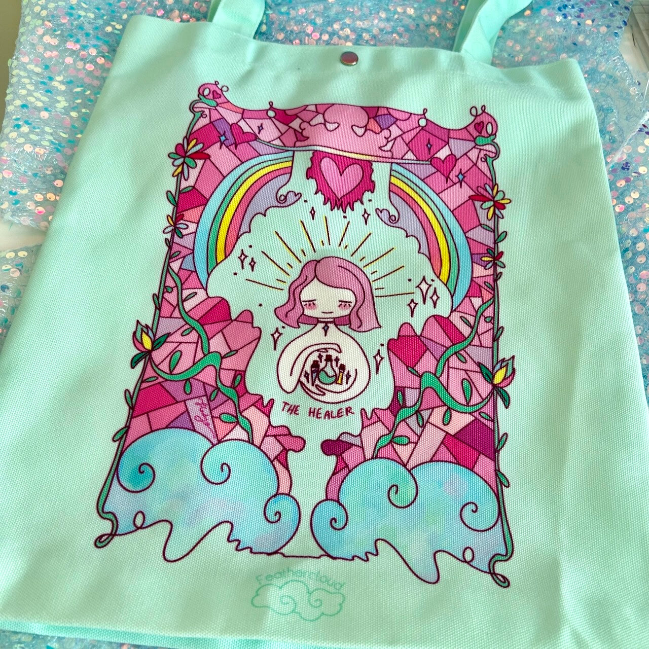 The Healer Mint | Canvas Tote Bag – Double-Sided Full Print