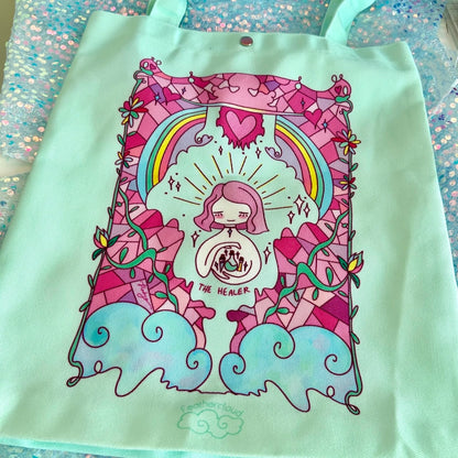 The Healer Mint | Canvas Tote Bag – Double-Sided Full Print