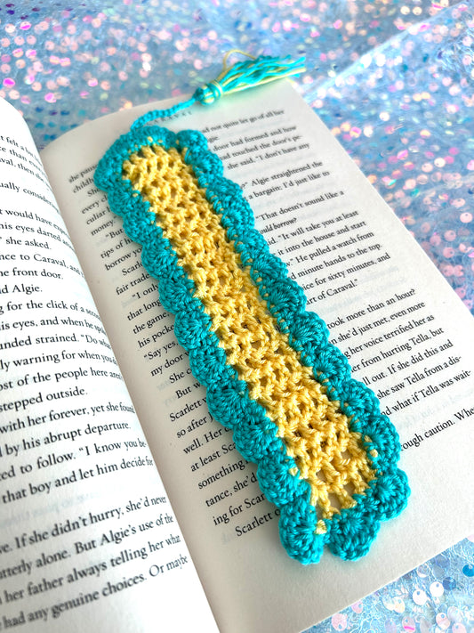 Blue & Yellow Crochet bookmark