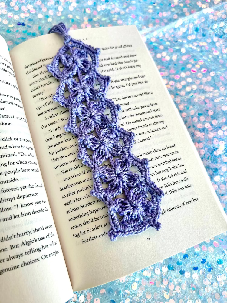 Purple Crochet Bookmark