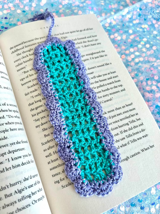 Purple & Blue Crochet Bookmark