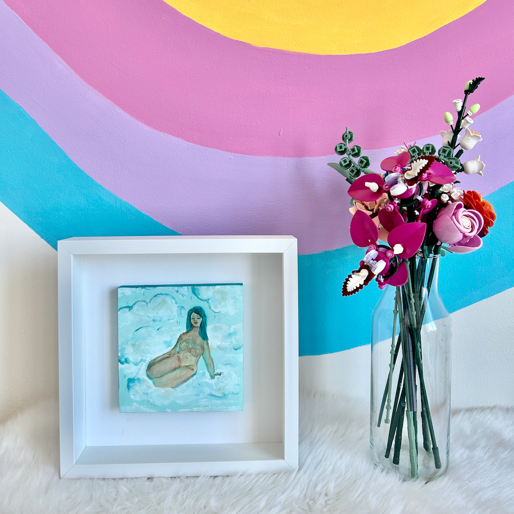Chilling up Above| 15x15cm | Framed Original
