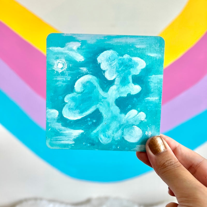 Turquoise fluffiness | 10x10cm