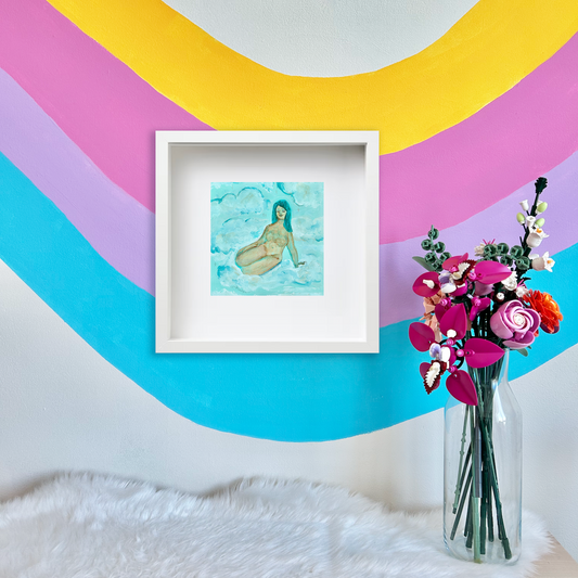 Chilling up Above| 15x15cm | Framed Original