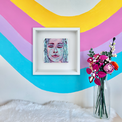 Curls of the Blues | 15x15cm | Framed Original
